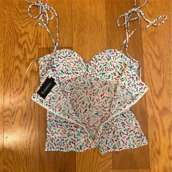 Realisation Par THE ANA Camisole in White Squiggle, size XS - Picture 14 of 15